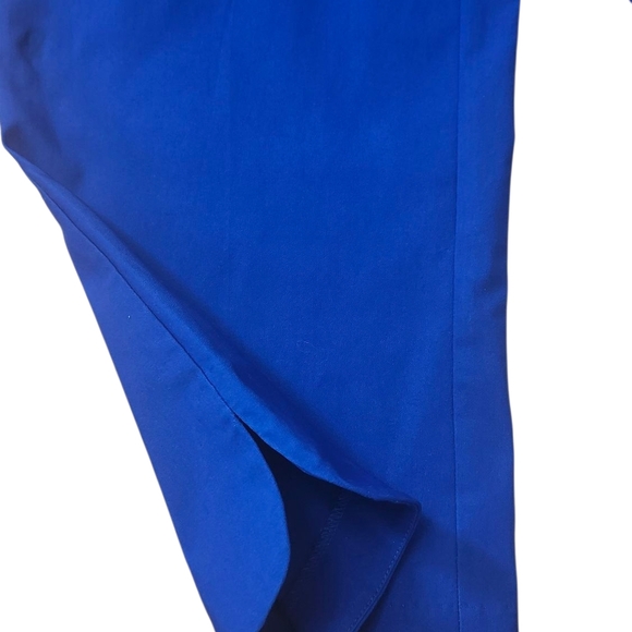 SC&CO US 14 Royal Blue Mid-Rise Capri Pants, Tummy Control Office Casual Chic - Picture 3 of 8
